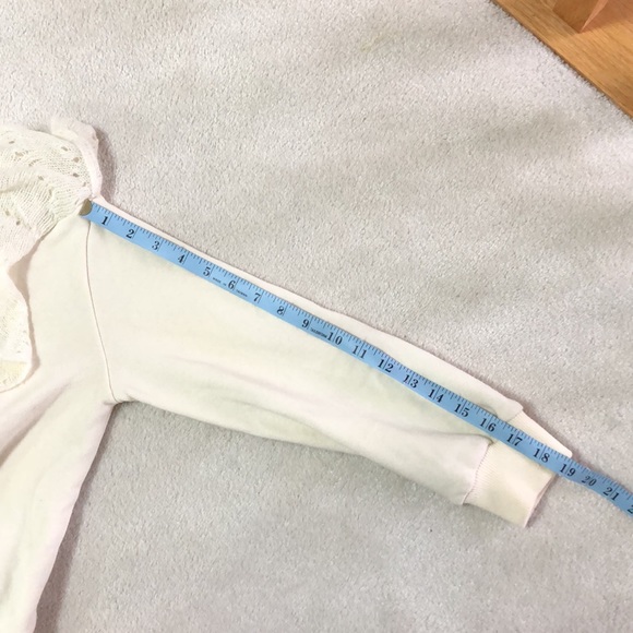 By Anthropologie Cream sweater with Crochet knit details - Picture 12 of 13